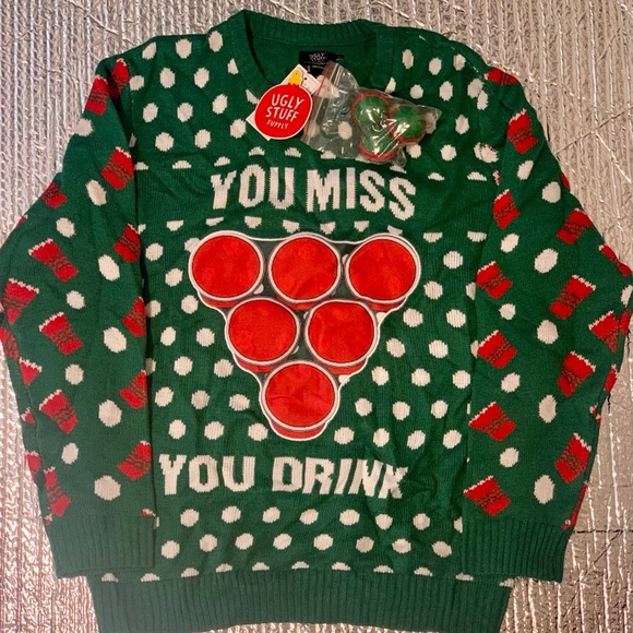 beer pong ugly christmas sweater